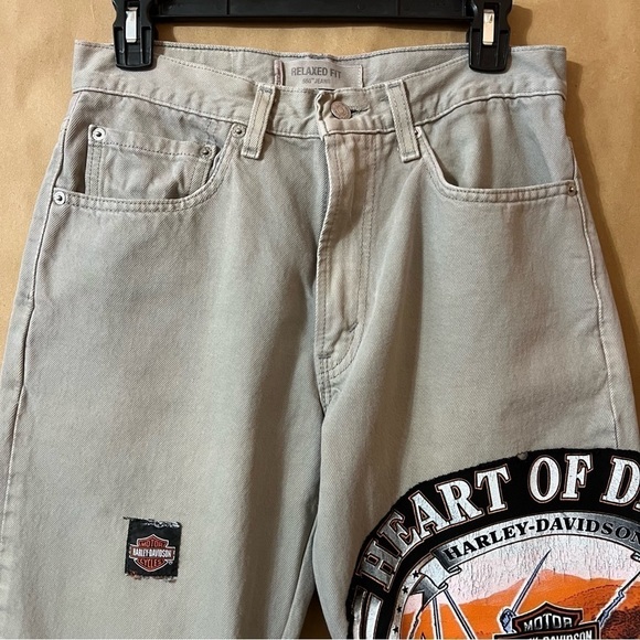 Levi's | Custom Harley Davidson Patch Vintage 550 Jeans Straight Leg Y2K Size 30 - Picture 4 of 16